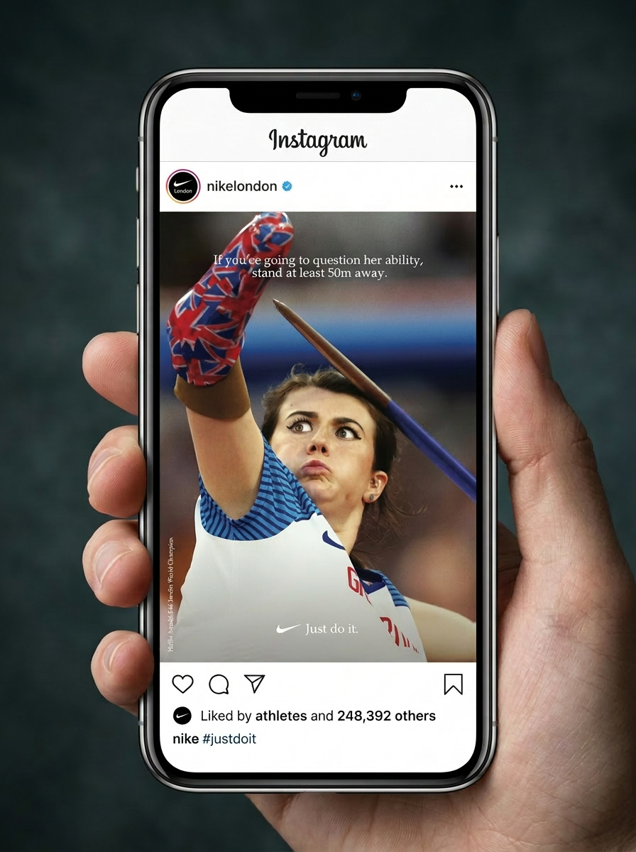 Nike Just Do It campaign featuring Hollie Arnold, F46 javelin world champion